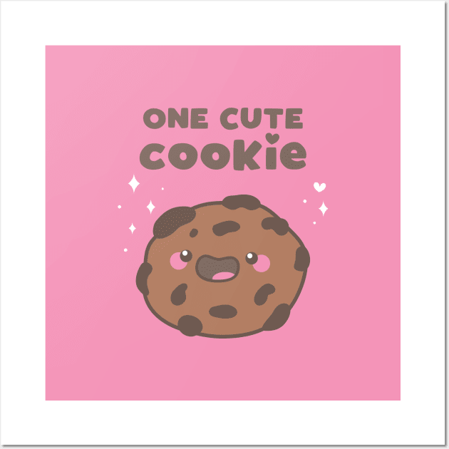 Cute Kawaii Chocolate Chip Cookie Pun Design Wall Art by MedleyDesigns67